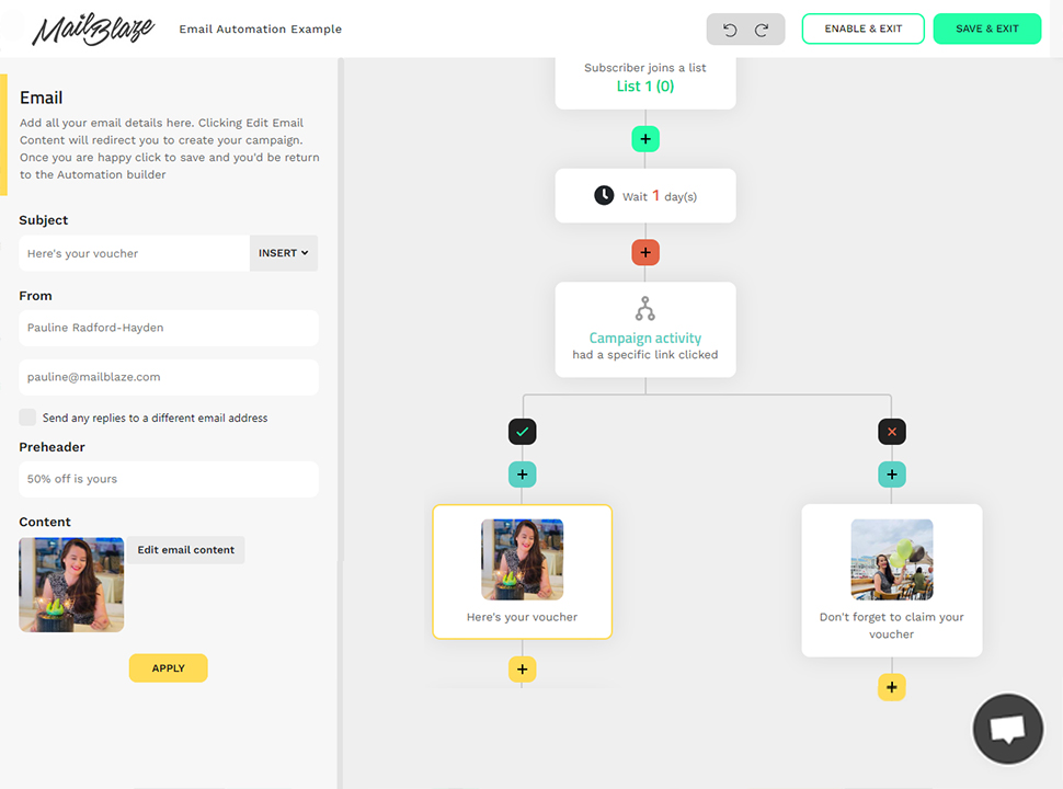 screenshot of Mail Blaze